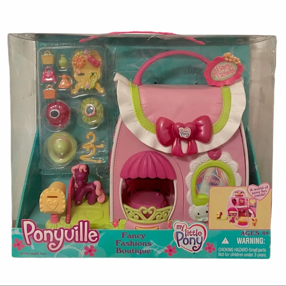 Vintage My Little Pony Ponyville Fancy Fashions Boutique G3 Playset RARE Y2K Set